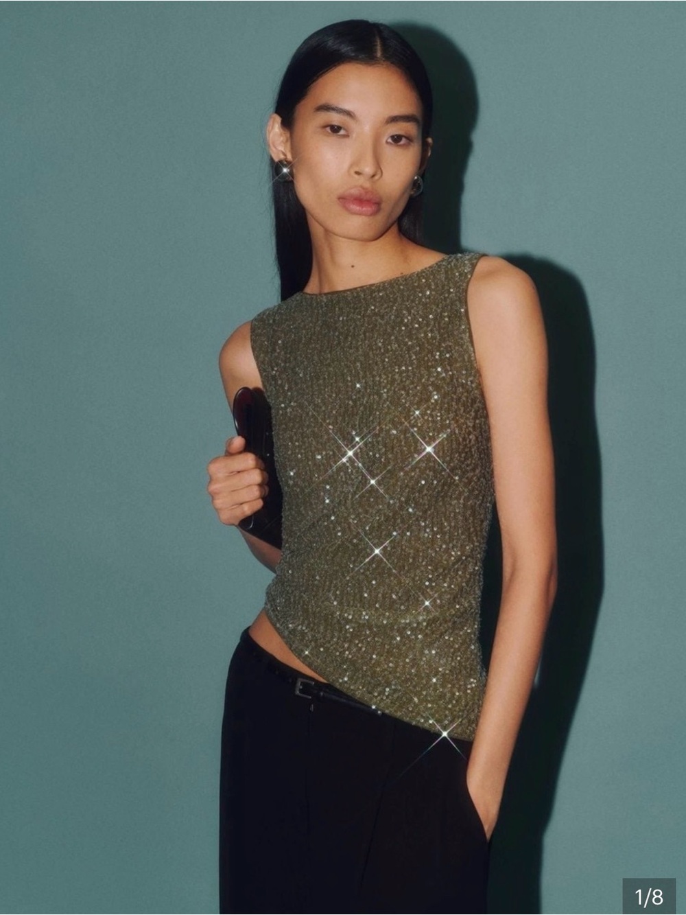NWT Reformation Lisa sparkle sheer sleeveless top